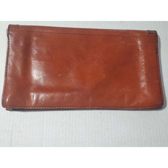 Vintage Alfie's Hand Made Brown Leather Clutch 7" x 12" Italy Snap Closure - Picture 5 of 11